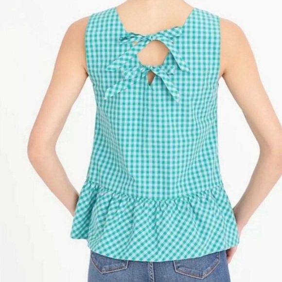 J. Crew Printed bow-back peplum tank top Sz Small - Picture 3 of 8